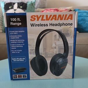 Sylvania Black Wireless Headphone 100 Ft Range